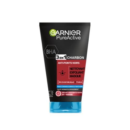 Nettoyant visage 3 en 1 Charbon Anti-Points Noirs GARNIER 150ml